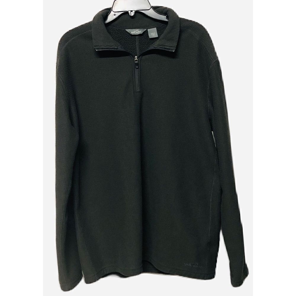 Eddie Bauer Large Long Sleeve 1/4‎ Zip Pullover Slate Gray Casual Sweater